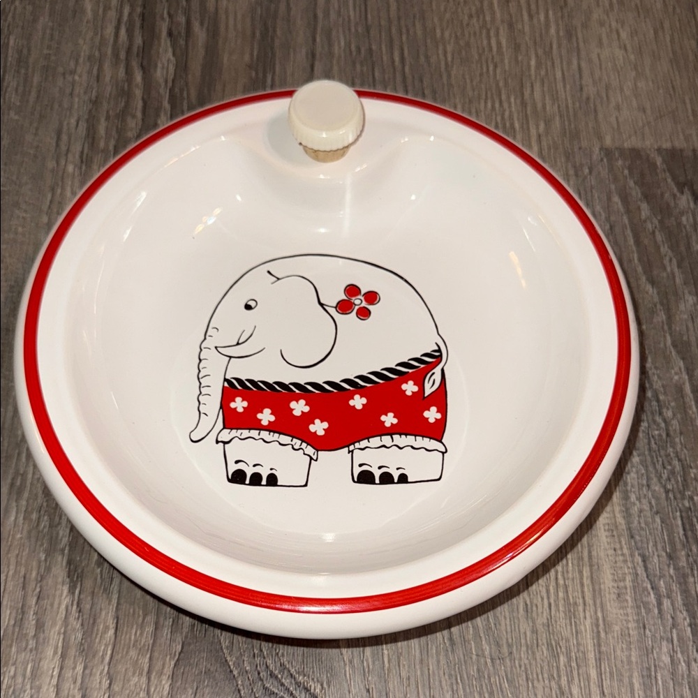 Whimsical  Warming Food Bowl 1970’s Elephant Design West Germany Rare